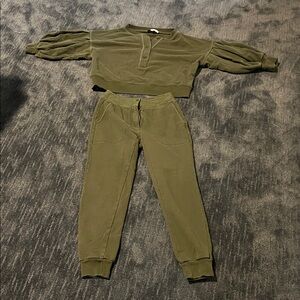 Something Navy Olive Green Lounge Set